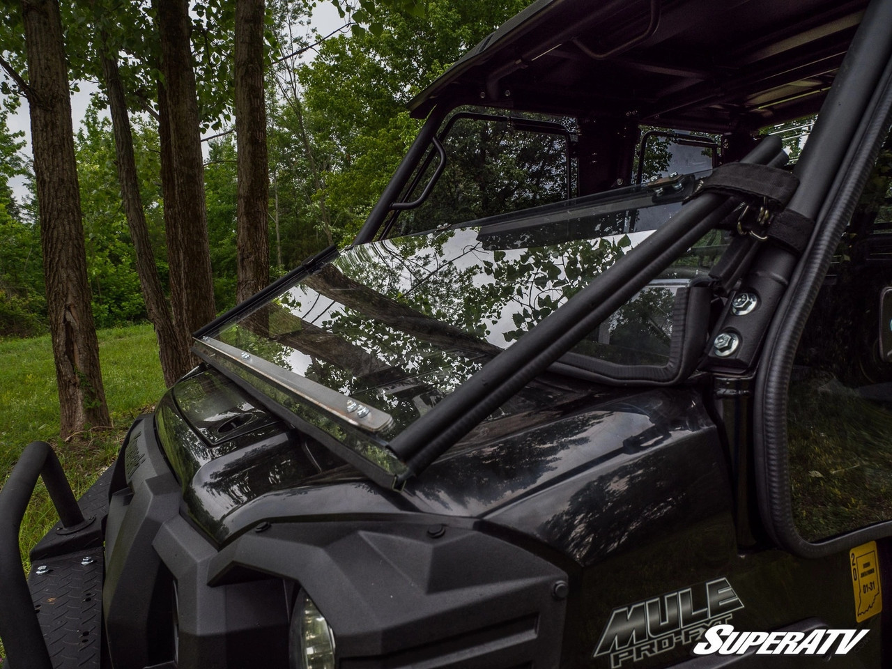 Kawasaki Mule Pro Scratch Resistant Flip Down Windshield - SuperATV