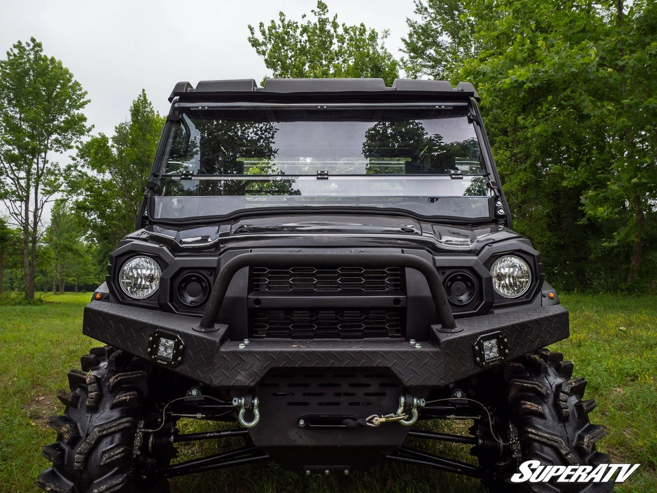 Kawasaki Mule Pro Scratch Resistant Flip Down Windshield - SuperATV