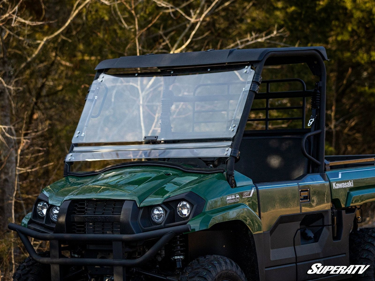 Kawasaki Mule Pro-MX Scratch-Resistant Flip Windshield - SuperATV