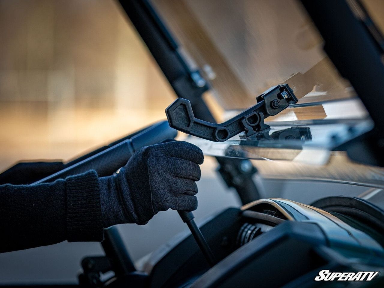 Kawasaki Mule Pro-MX Scratch-Resistant Flip Windshield - SuperATV