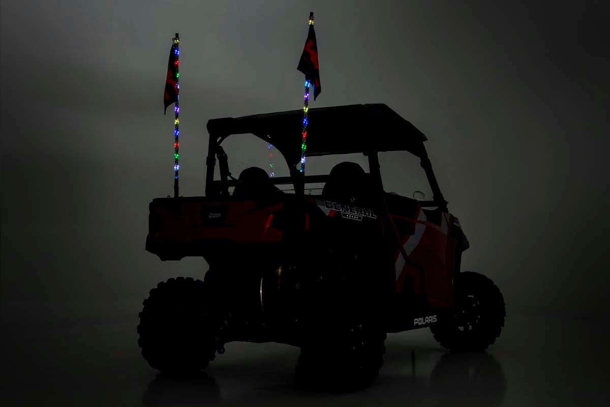Kawasaki Teryx/Mule/KRX/Ridge Multi-Color LED Whip Light Pair With