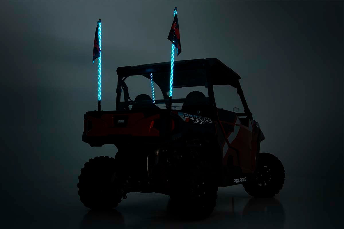 Kawasaki Teryx/Mule/KRX/Ridge Multi-Color LED Whip Light Pair With