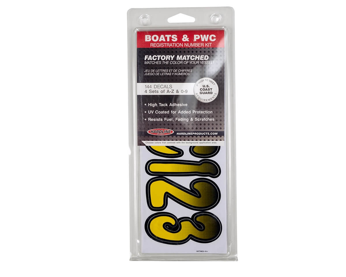 Kawasaki Lettering Yellow/Black 3″ Registration Kit - Hardline