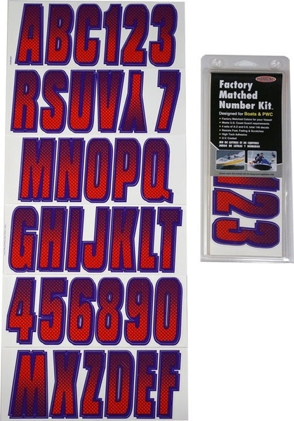 Kawasaki Boat Lettering Red/Purple 3″ Registration Kit