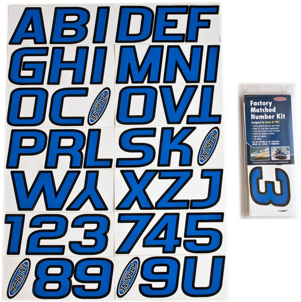 Kawasaki Boat Lettering Blue/Black 3″ Registration Kit