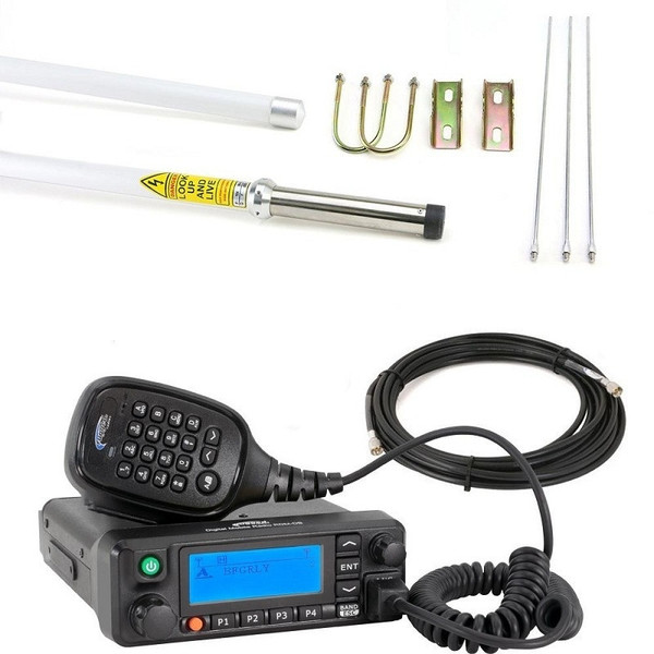 Kawasaki Mule / Teryx Digital Mobile Radio with Fiberglass Antenna Base Kit