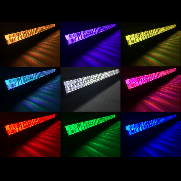  Kawasaki Mule / Teryx 13.5 Inch LED RGB Light Bar Dual Row 72 Watt Combo Ultra Accent Series Quad-Lock/Interlock by Quake LED