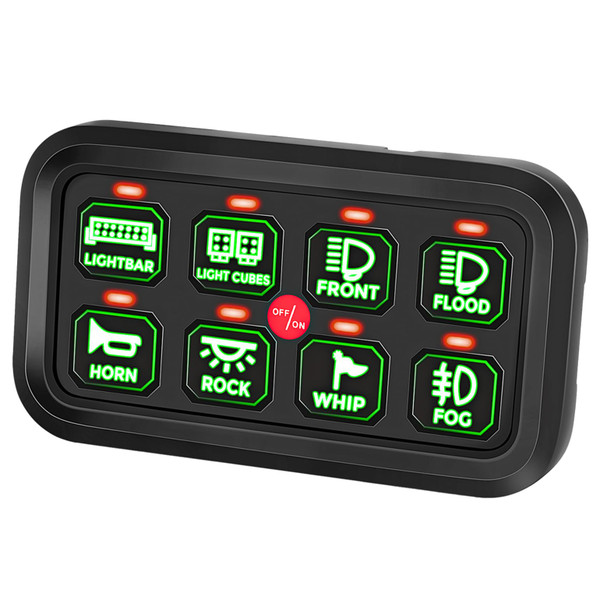 Kawasaki Teryx/KRX/Mule 12-24V 8 Gang Switch Panel by Kemimoto