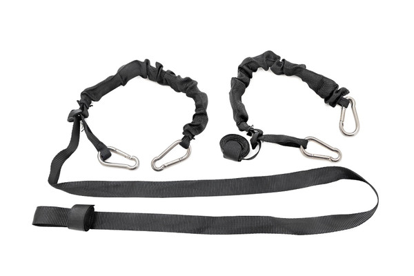 Kawasaki Offroad 1" X 6' Carabiner Ends Elastic Straps (Pair) by Rough Country