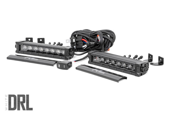 Kawasaki Teryx/Mule/KRX/Ridge 8" Black Series Single Row LED Light Bar Pair by Rough Country
