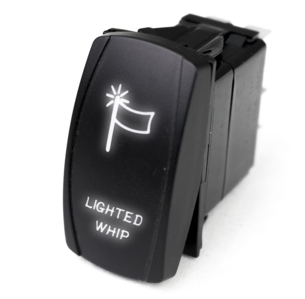 Kawasaki Offroad LED Rocker Switch w/ White LED Radiance Lighted Whip by Race Sport Lighting