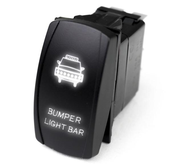 Kawasaki Offroad LED Rocker Switch w/ White LED Radiance Bumper Light Bar by Race Sport Lighting