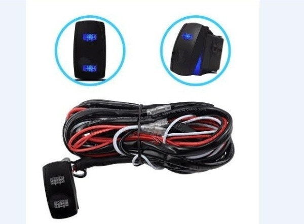 Kawasaki Mule / Ridge / Teryx Complete Wire and Switch Harness with Light Bar LED Log Rocker Switch by Race Sport Lighting