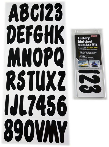 Kawasaki Boat Lettering Black 3″ Registration Kit