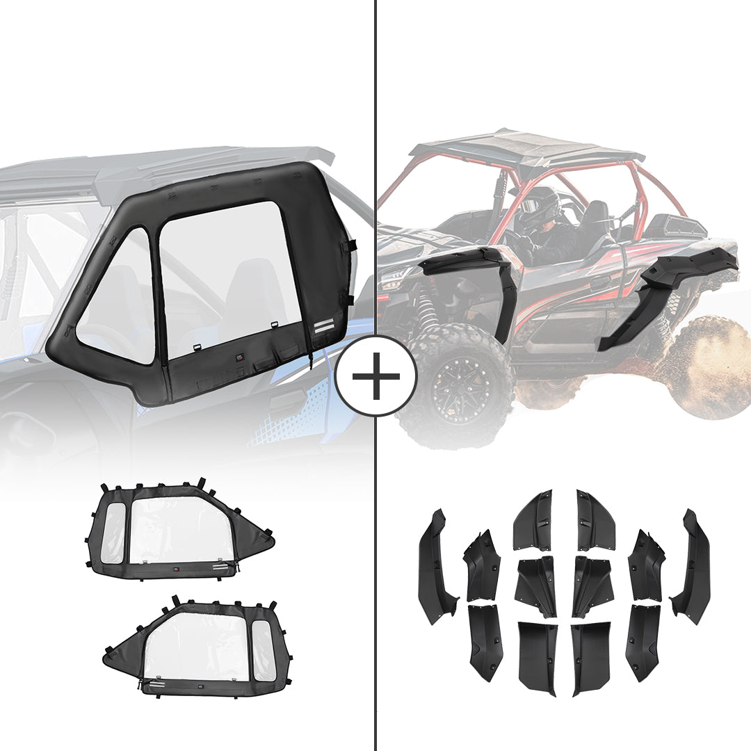 kaz② Kawasaki Teryx KRX 1000 Soft Cab Enclosures & Fender Flares by