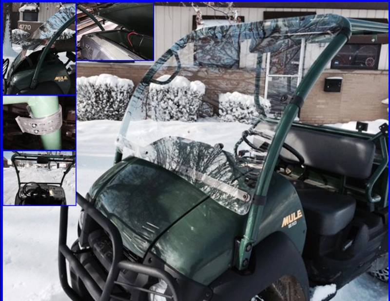 カイバーマソ Kawasaki Mule 600/610/SX Hard Coated Polycarbonate Windshield by