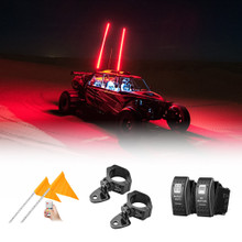 xyzライト 2X Fat 2ft RGB Spiral LED Whip Lights For Kawasaki Teryx LE