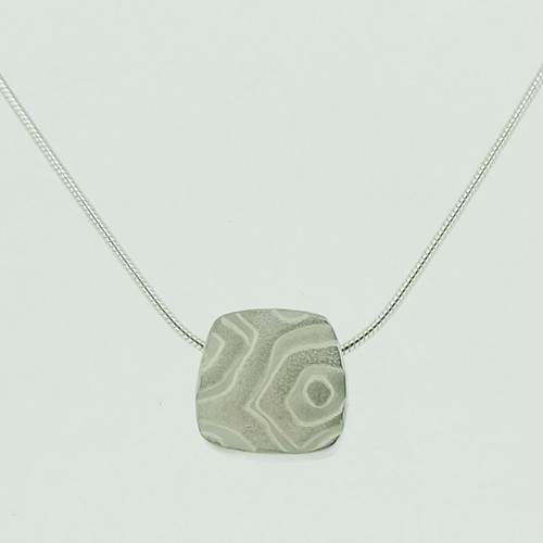 Fower Neukit Box pendant in textured sterling silver