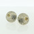 Round mokume gane earrings with whiskey coloured diamonds in low 22k gold round settings