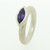 Heavy Round Wire Silver Ring with a Marquise Amethyst