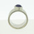 Wide Silver Band with Oval Amethyst Cabochon