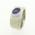 Wide Silver Band with Oval Amethyst Cabochon