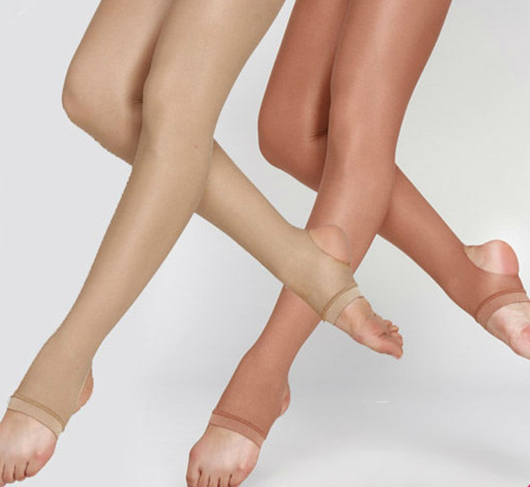 Shimmer Stirrup Tights in Toast Colour