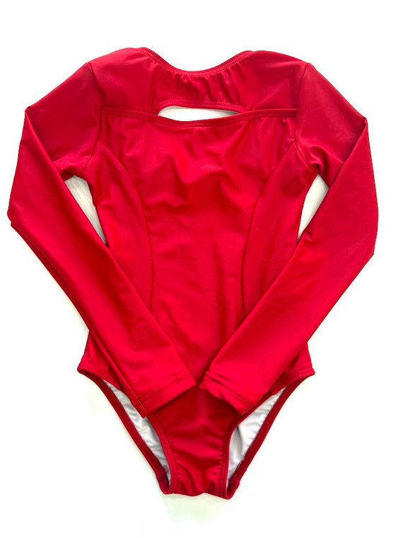 Skylar Leotard Long Sleeve Lycra Red Coat Adult 16