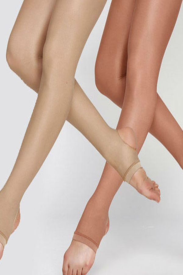 Shimmer Stirrup Tights in Toast Colour