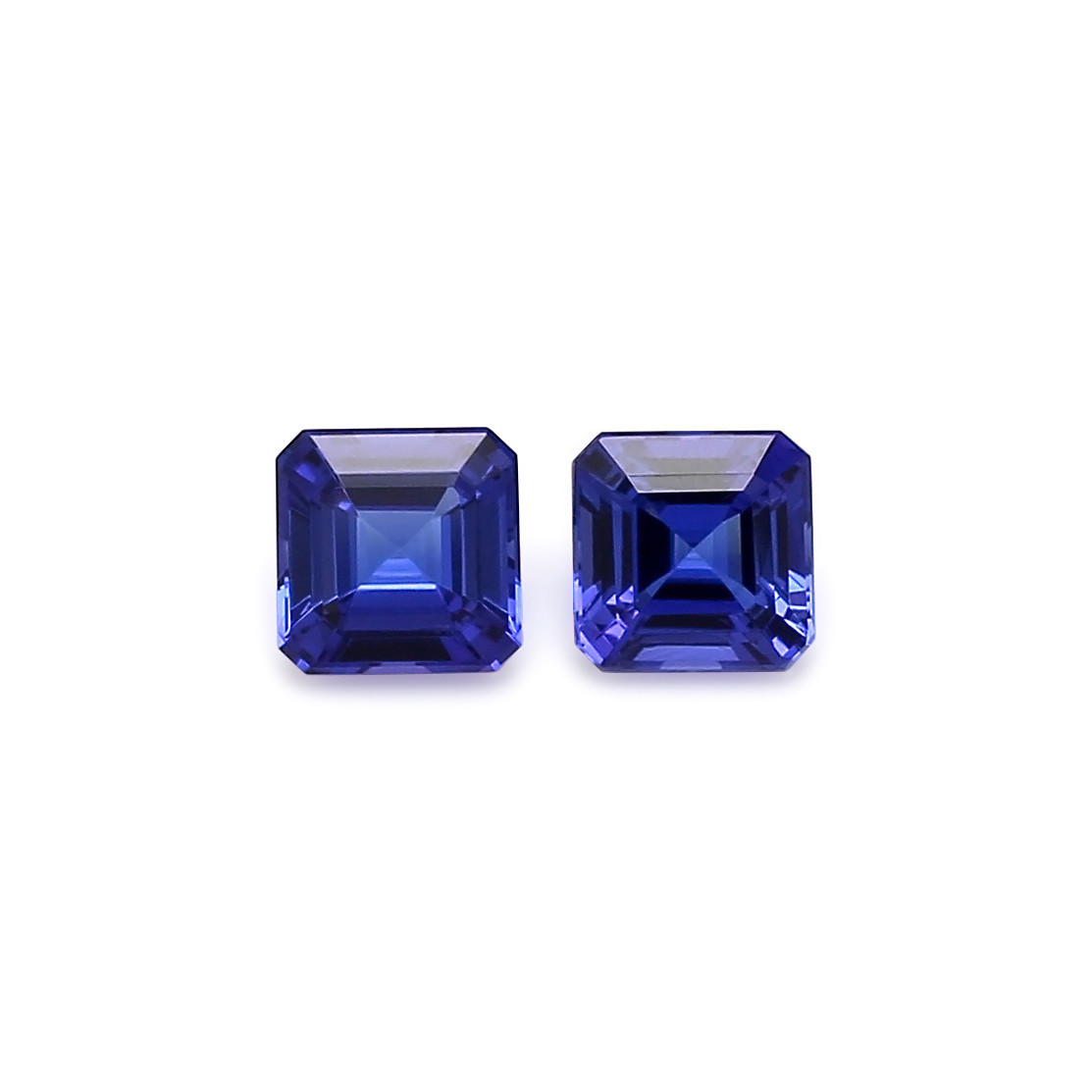 Tanzanite Octa Square Faceted 8 mm 1 Pair 5.29 Carats GSCTZ0051