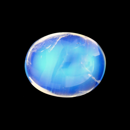 Rainbow Moonstone Oval Cabochon  6.15 Carats 11X13 mm GSCRMO094