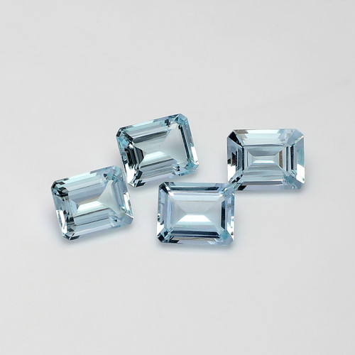 Aquamarine Octagon Faceted 8X10 mm 4 Pieces 13.23 Carats GSCAQ102