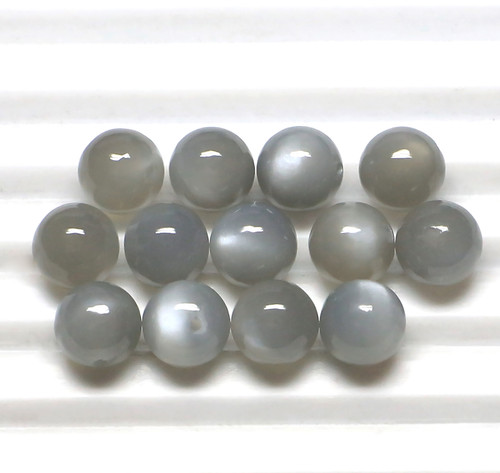 Grey Moonstone Round Beads 8X8 mm 13 Piece 45.14 Carats GSCGMON011