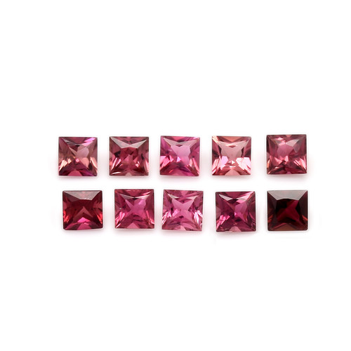 Tourmaline Pink Faceted Square  4X4 mm 10 Piece  3.57 Carats GSCTO293