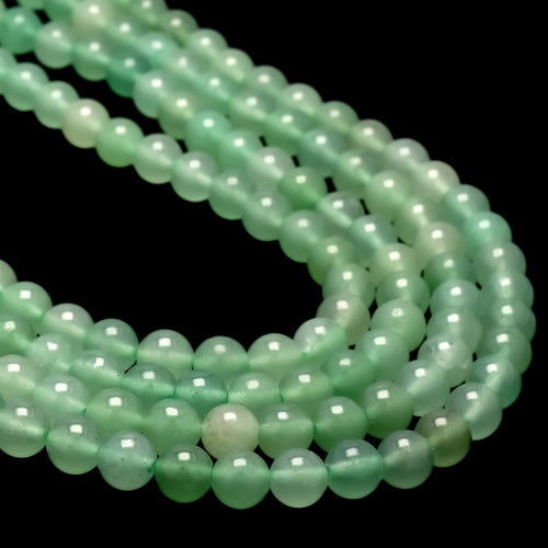 Green Aventurine Round Breads 6X6 mm  20 Line 2250.00 Carats GSCGAV001