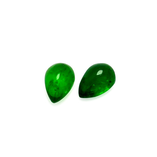 Chrome Diopside Pear Cabochon 4X6 mm 2 Piece 0.84 Carats GSCCD003