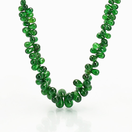 Tsavorite Pear Briolette/ Drops Beads Cabochon  3X5 mm To 6X10 mm  105.30 Carats GSCTS021