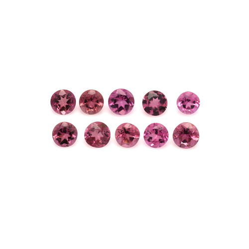 Pink Tourmaline Round Faceted 3 mm 10 Piece 1.16 Carats GSCTO315