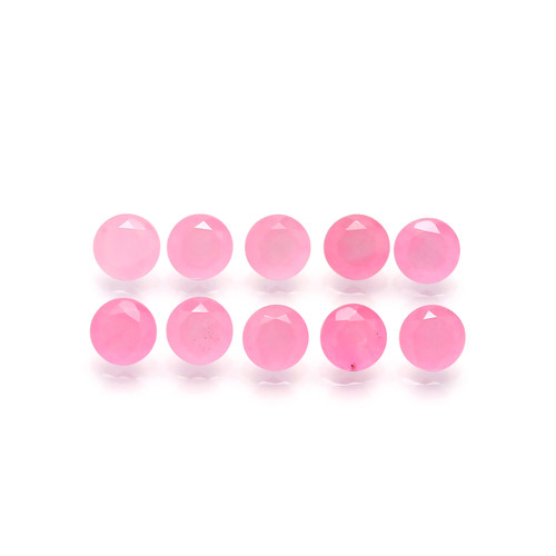 Dyed Natural Pink Jade Round Faceted  4 mm 10 Piece 3.15  Carats  GSCNJ012