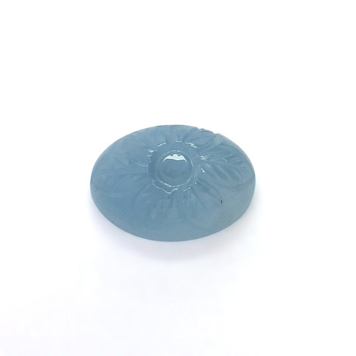 Aquamarine Oval Carving  10X14 mm  5.72 Carats GSCAQ140