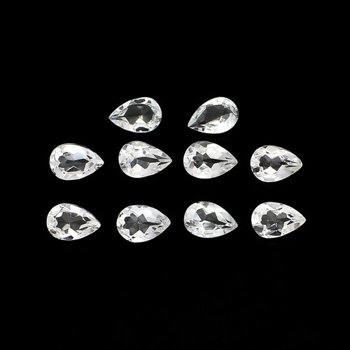 White Topaz Pear Faceted 6X4 mm 10 Piece 4.84 Carats GSCWT002