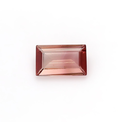 Bi-Color Tourmaline Baguette Faceted  5X8 mm  0.96 Carats GSCTO341