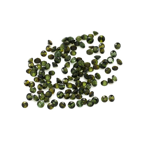 Green Tourmaline Round Faceted 2 mm 128 Pieces 4.76 Carats GSCTO348