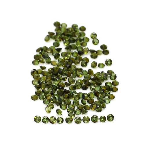 Green Tourmaline Round Faceted 2 mm 186 Pieces 6.70 Carats GSCTO349