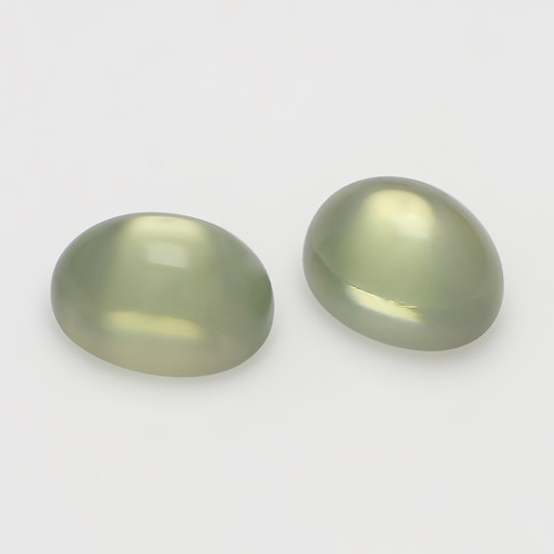 Green Moonstone Oval Cabochon 10X14 mm 1Pair  19.78 Carats GSCGRM010