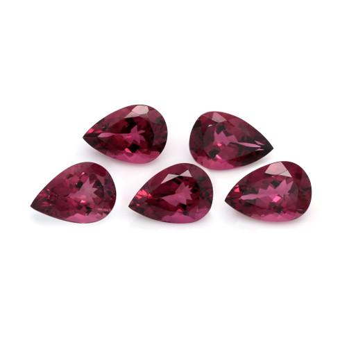 Pink Tourmaline Pear Faceted 7X10 mm 5 Pieces 9.53 Carats GSCTO378