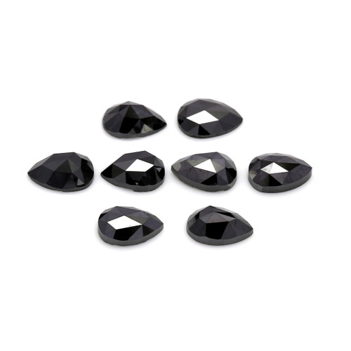 Natural Black Diamond  Rose Cut  5X8 mm  33 Pieces  30.70 Carats GSCBD058