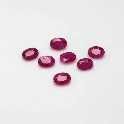 Ruby Oval Faceted  5X7 mm 7 Pieces  6.22 Carats GSCRUB0040