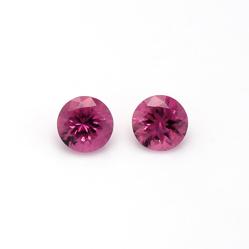 Rubellite Tourmaline Round Faceted 8 mm 2 Piece 3.83 Carats GSCTO452