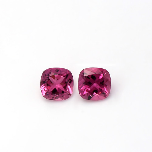 Rubellite Tourmaline Cushion Faceted 8X8 mm 4.76 Carats GSCTO455